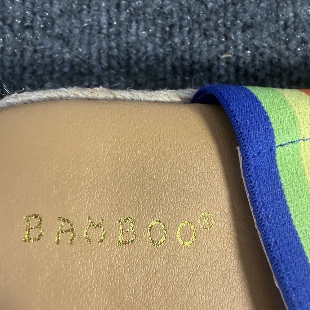 Bamboo Rainbow Double Strap Slide Sandals Women's Size 7.5 Espadrille Boho - Picture 6 of 9